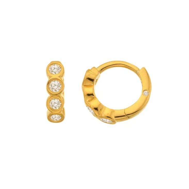 Hot Diamonds Pozlacené kruhové náušnice s diamantem Tender DE854