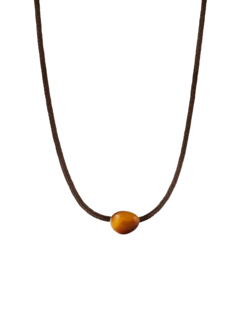 PDPAOLA Kožený náhrdelník s tygřím okem Orion CO01-C31-U