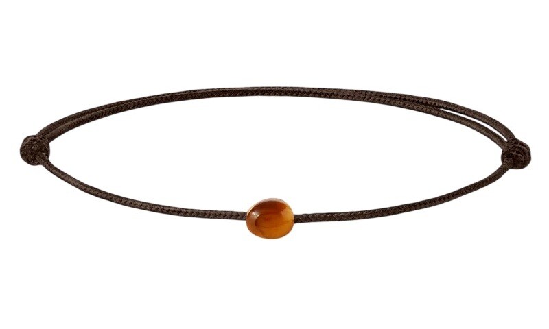 PDPAOLA Hnědý textilní náramek s tygřím okem Orion PU01-A55-U