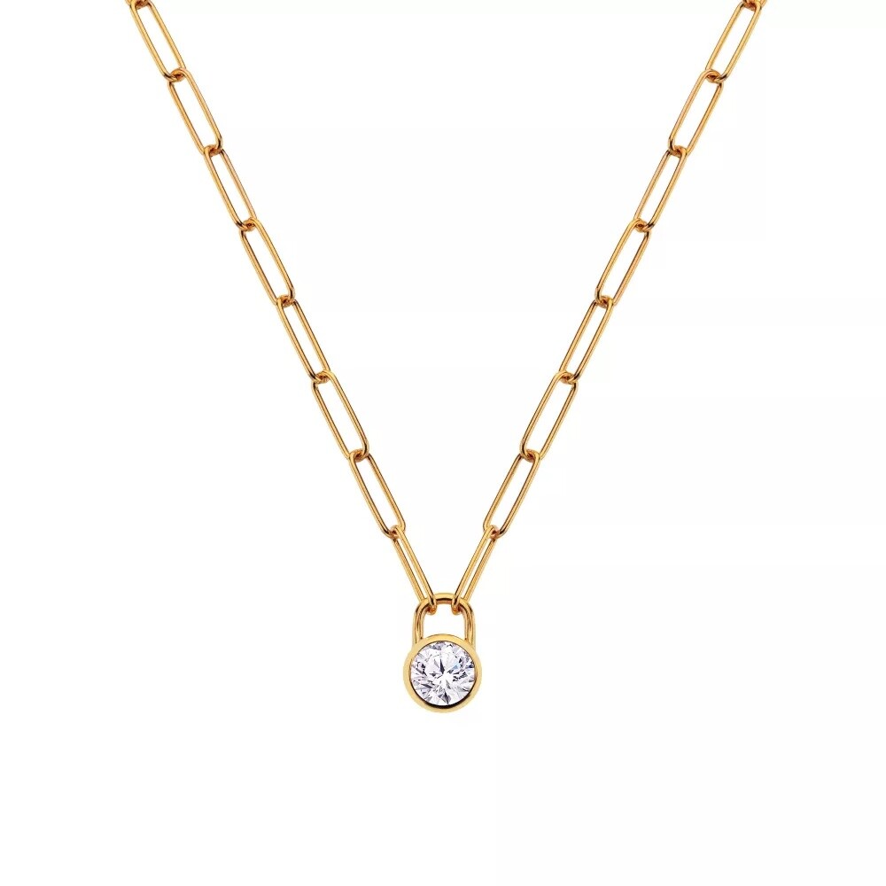 Hot Diamonds Něžný pozlacený náhrdelník s topazem a diamantem Revolve DN221