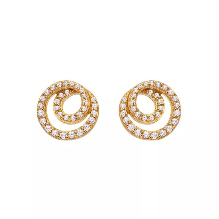 Hot Diamonds Spirálovité pozlacené náušnice Shimmer DE856