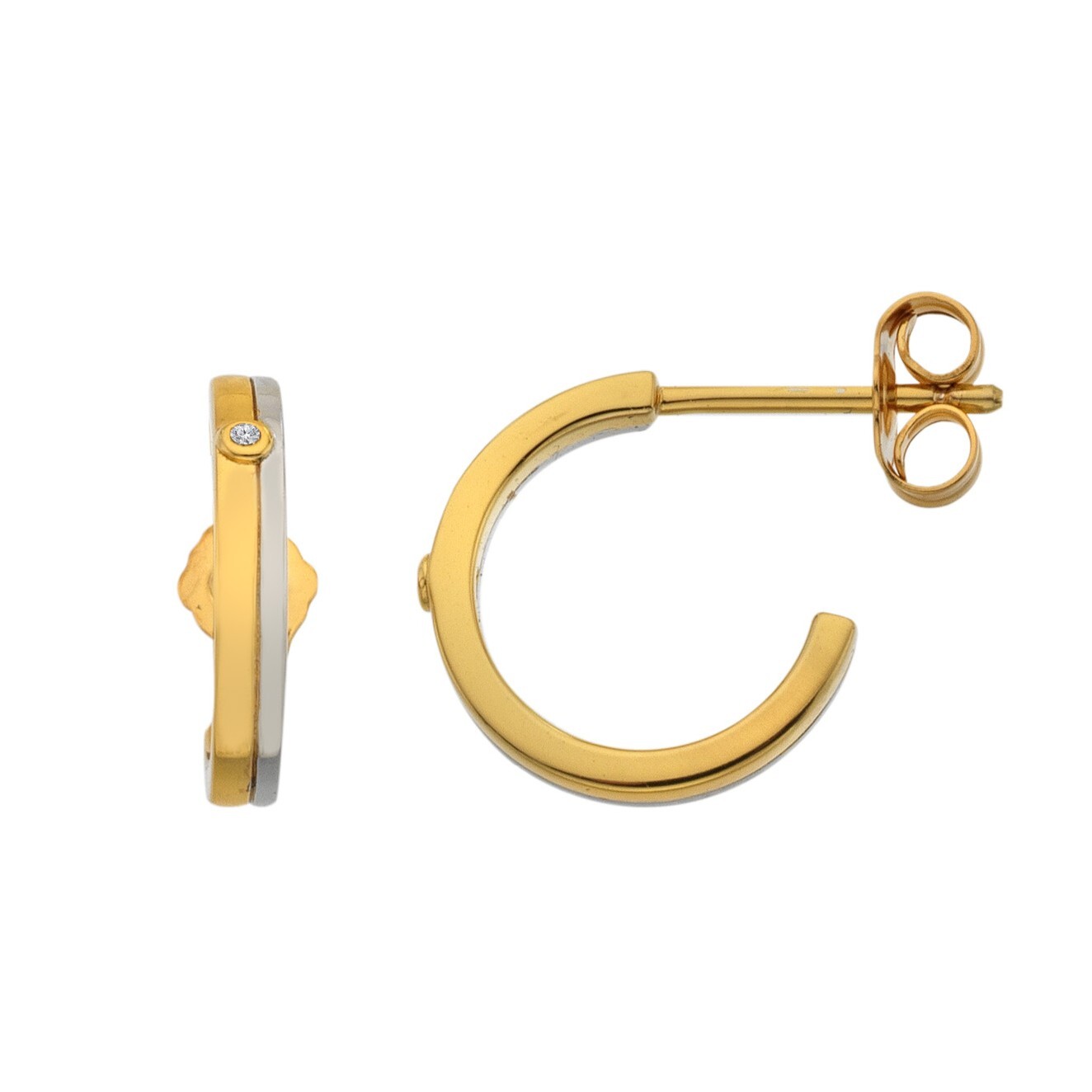 Hot Diamonds Něžné bicolor náušnice s diamanty Parellel DE863