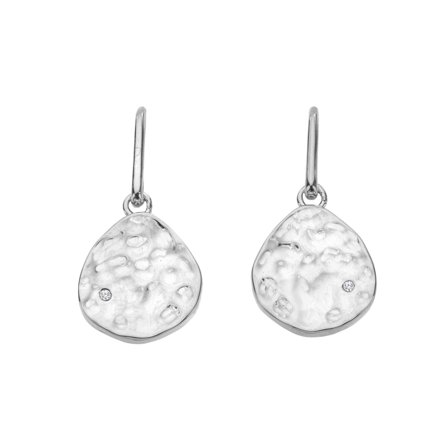 Hot Diamonds Módní stříbrné visací náušnice s diamanty Much Loved DE862