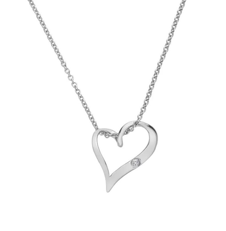 Hot Diamonds Stříbrný náhrdelník s diamantem Heart DP1086