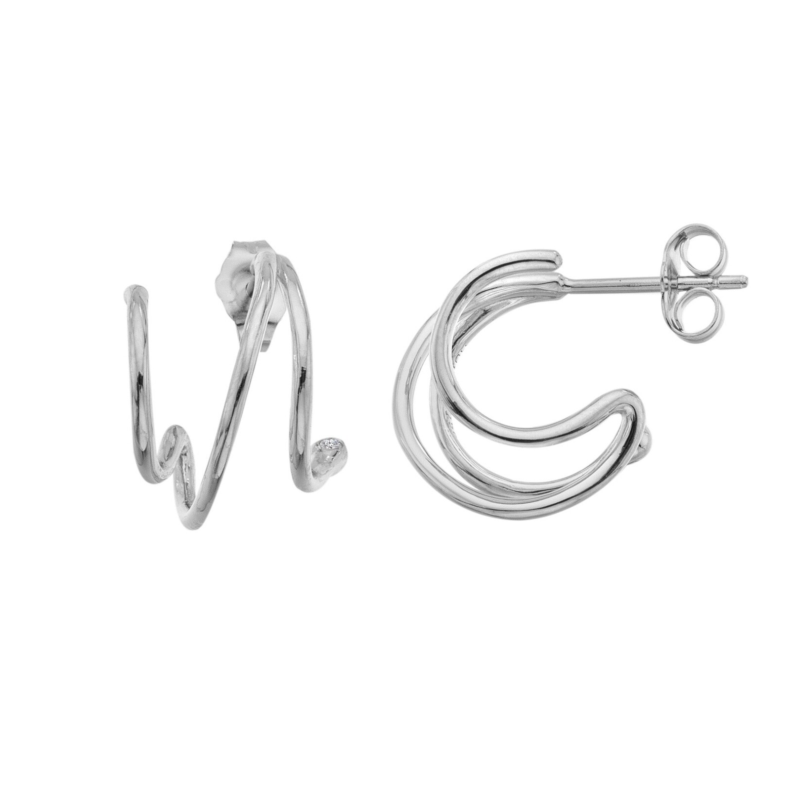 Hot Diamonds Designové stříbrné náušnice s diamanty Much Loved DE864