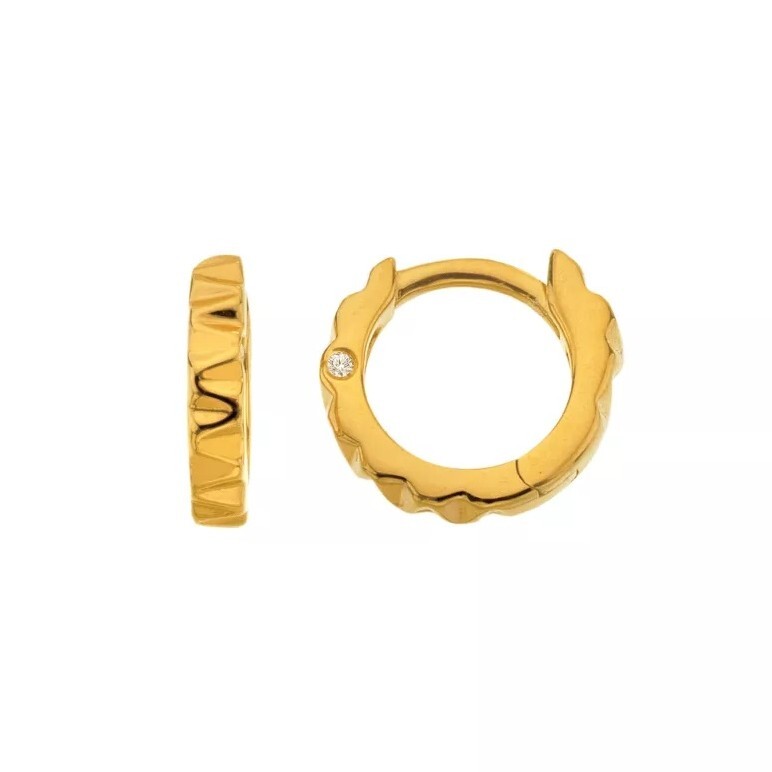 Hot Diamonds Nadčasové stříbrné náušnice s diamanty Huggie DE870