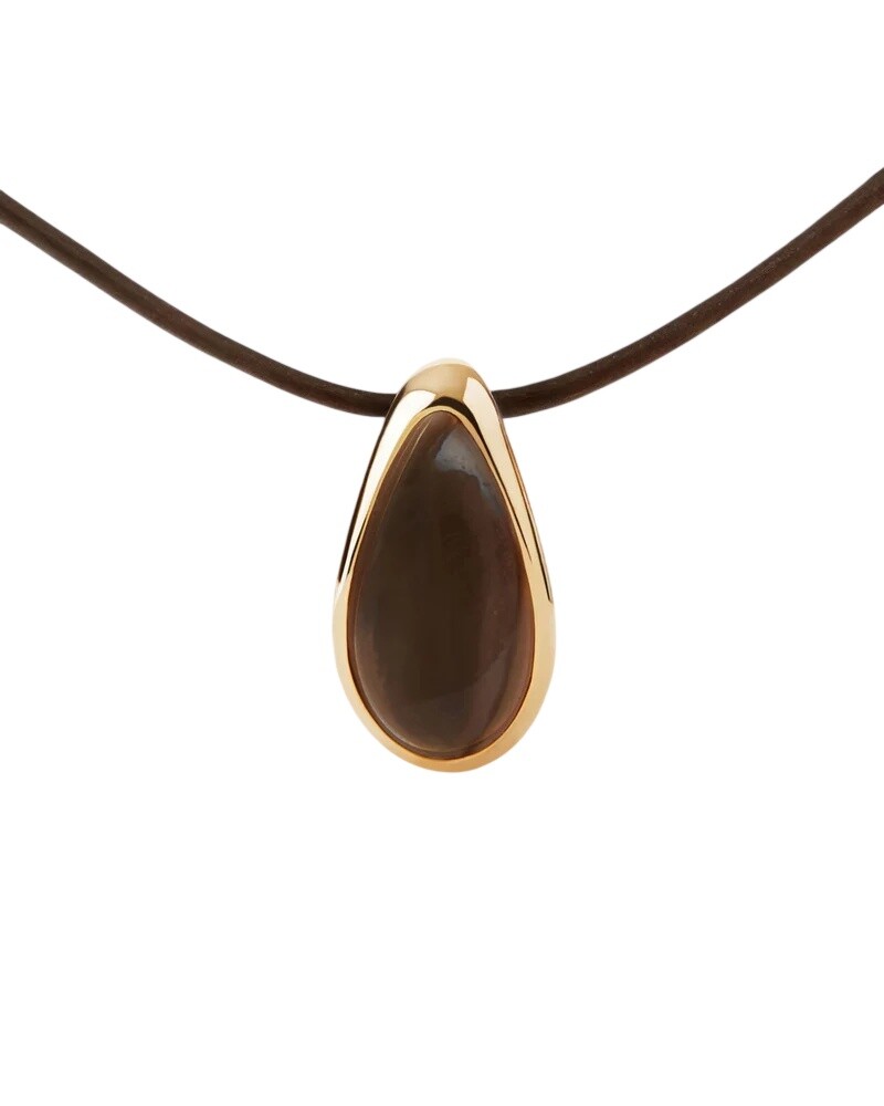 PDPAOLA Kožený náhrdelník se záhnědou Luna CO01-B52-U