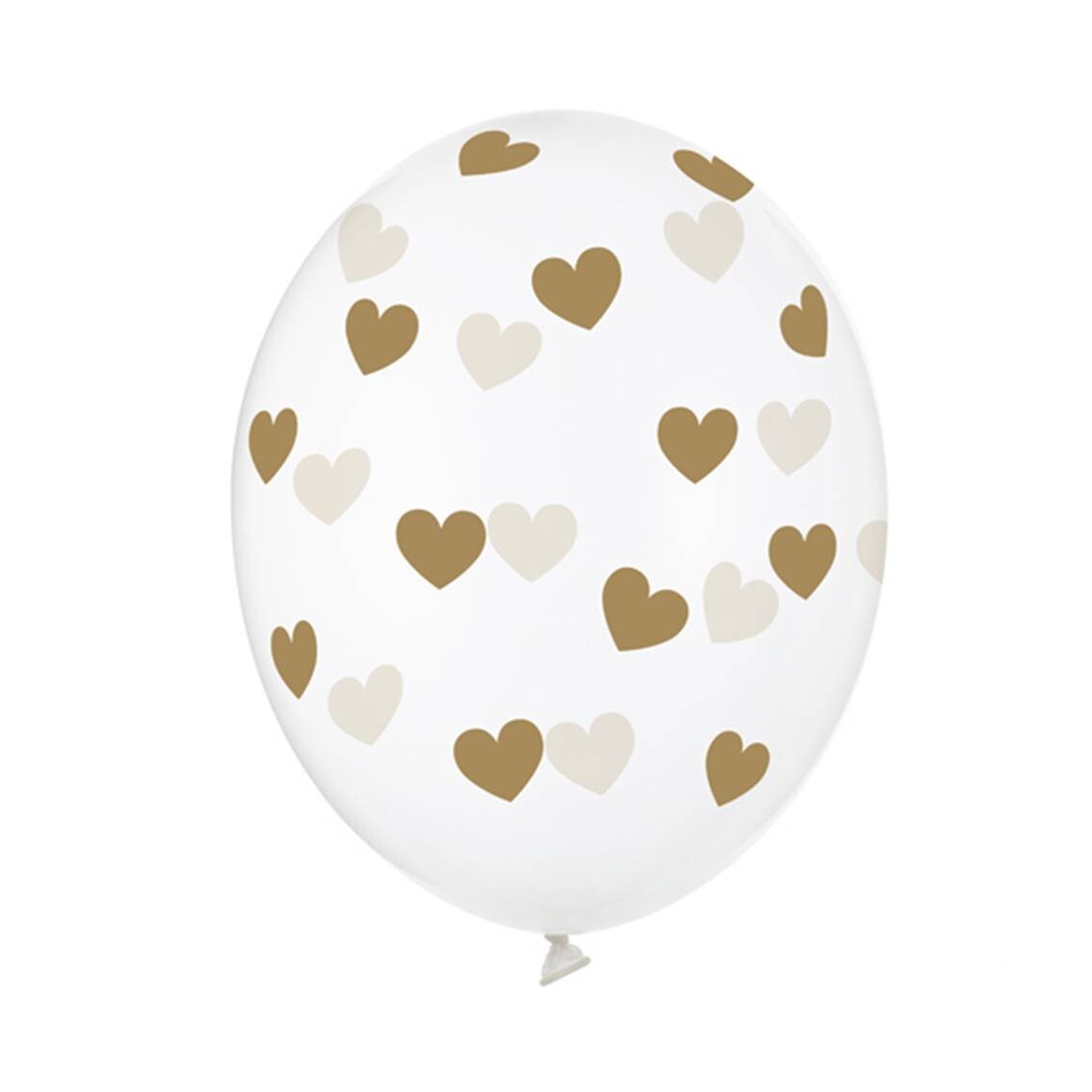 Balónek s potiskem transparent Srdce zlaté 1 ks