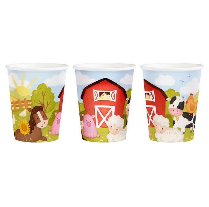 Kelímky papírové Farma 220 ml 6 ks