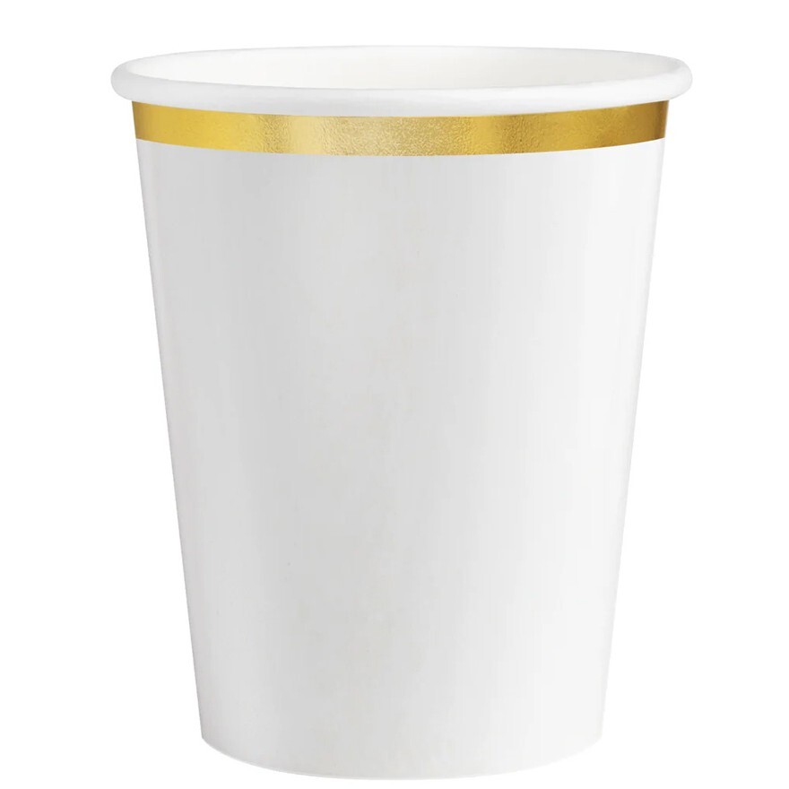 Zlato bílé - Kelímky papírové - 220 ml 6 ks