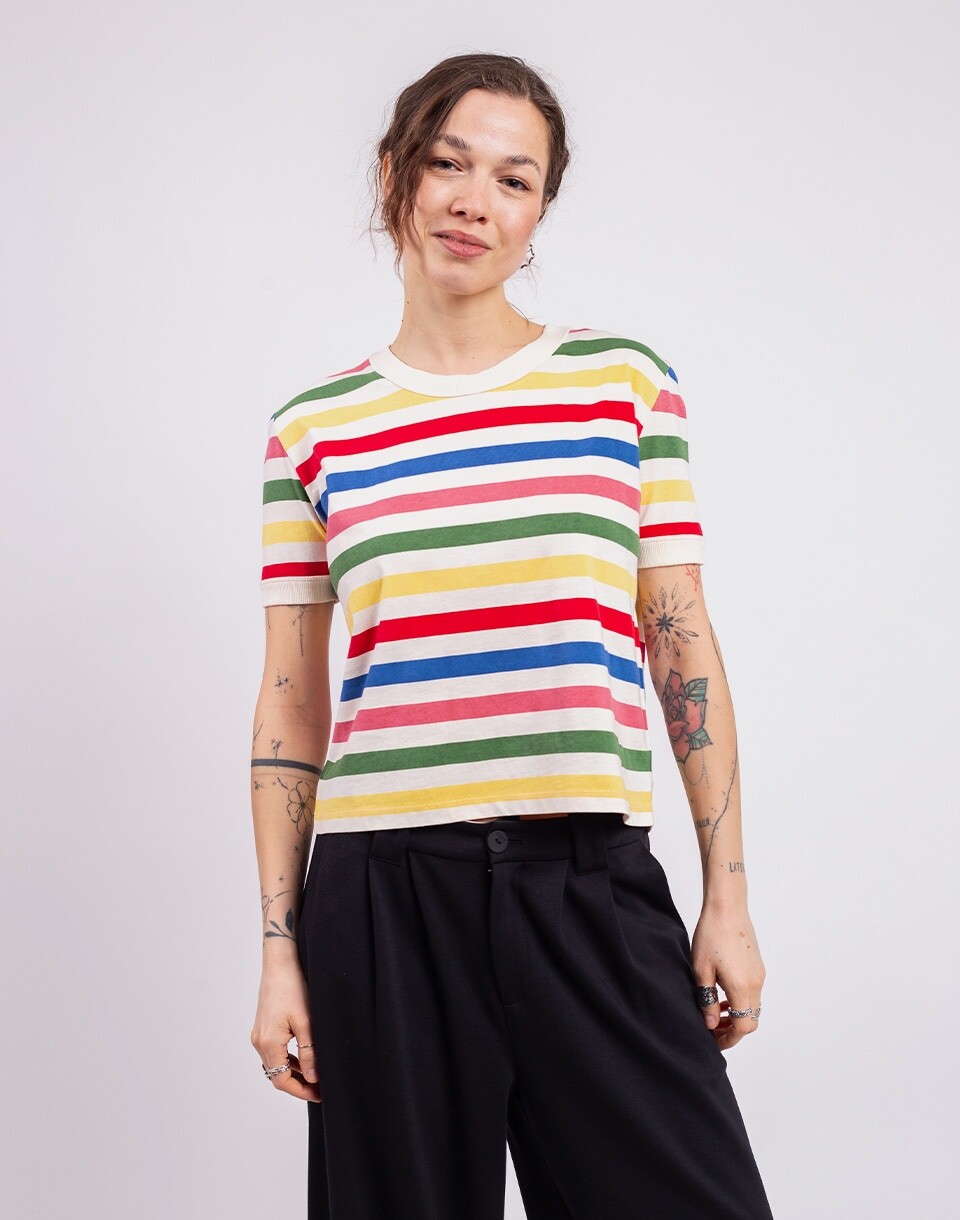 Thinking MU Med Stripes Zowie R Tee MULTICOLOR XS