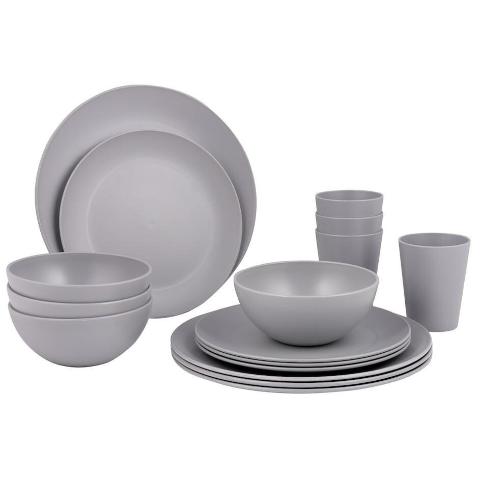 Nádobí Bo-Camp Tableware Renew RPET 16pcs Barva: šedá