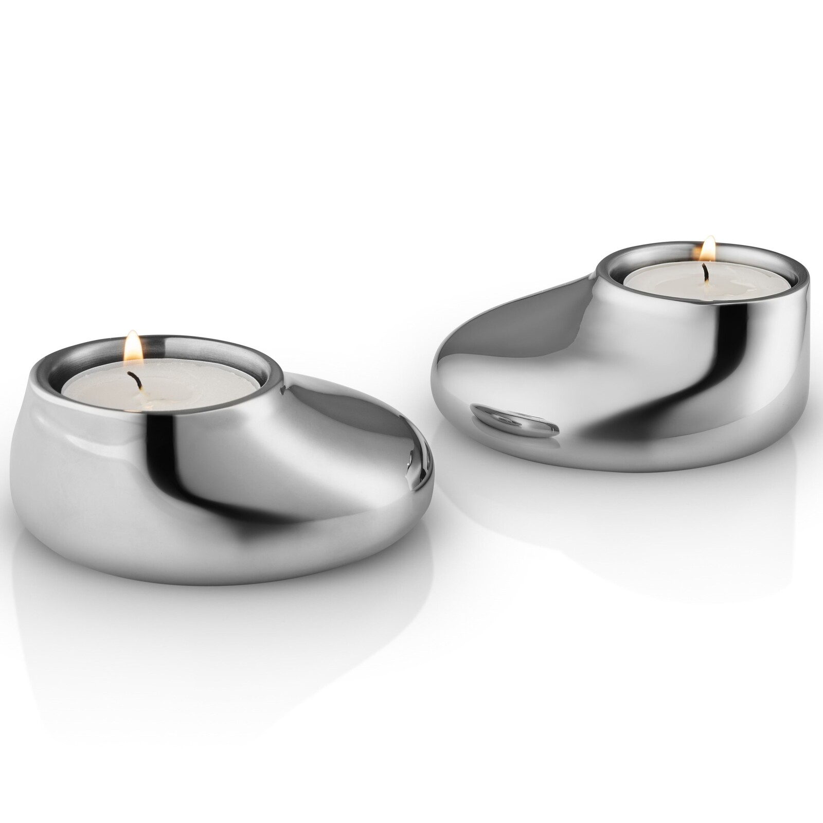 Svícen na čajovou svíčku MELLOW, sada 2 ks, stříbrná, nerezová ocel, Eva Solo
