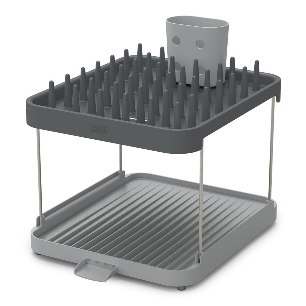 Odkapávač na nádobí DUO 851660 37 x 32 cm, šedá, plast, Joseph Joseph