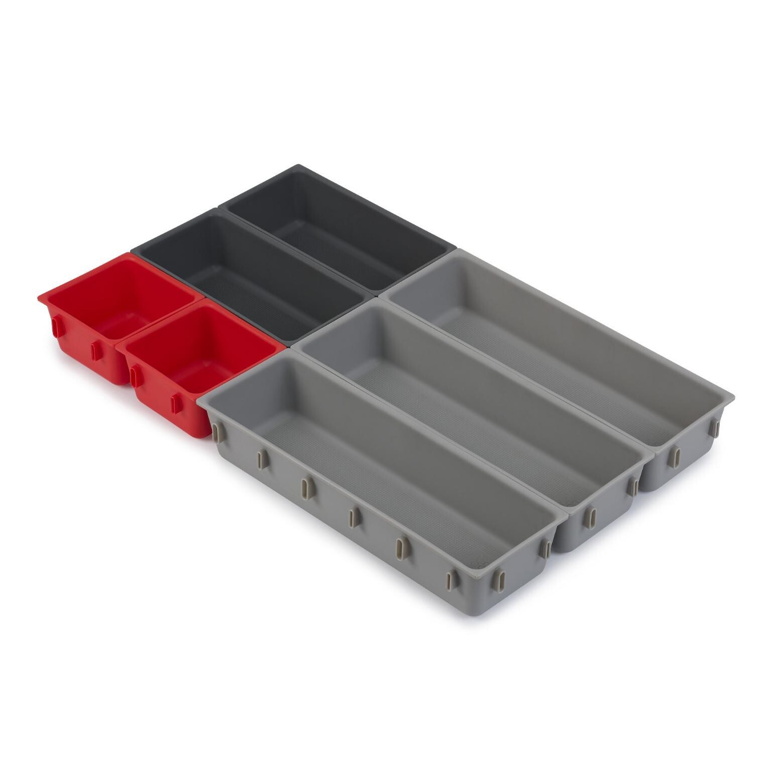 Organizér na příbory DUO BLOX 851675, sada 7 ks, variabilní, šedá, plast, Joseph Joseph