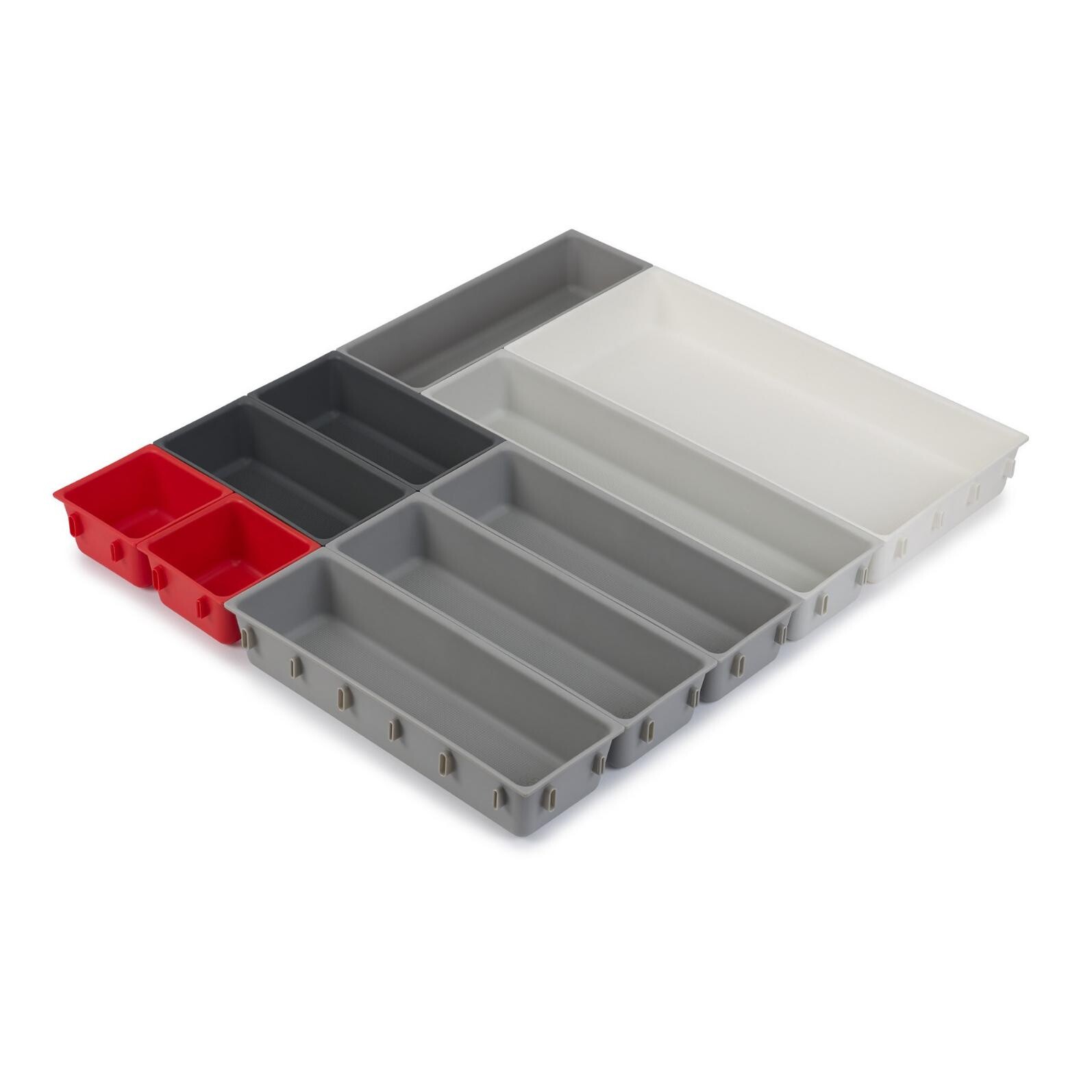 Organizér na příbory DUO BLOX 851676, sada 10 ks, variabilní, šedá, plast, Joseph Joseph