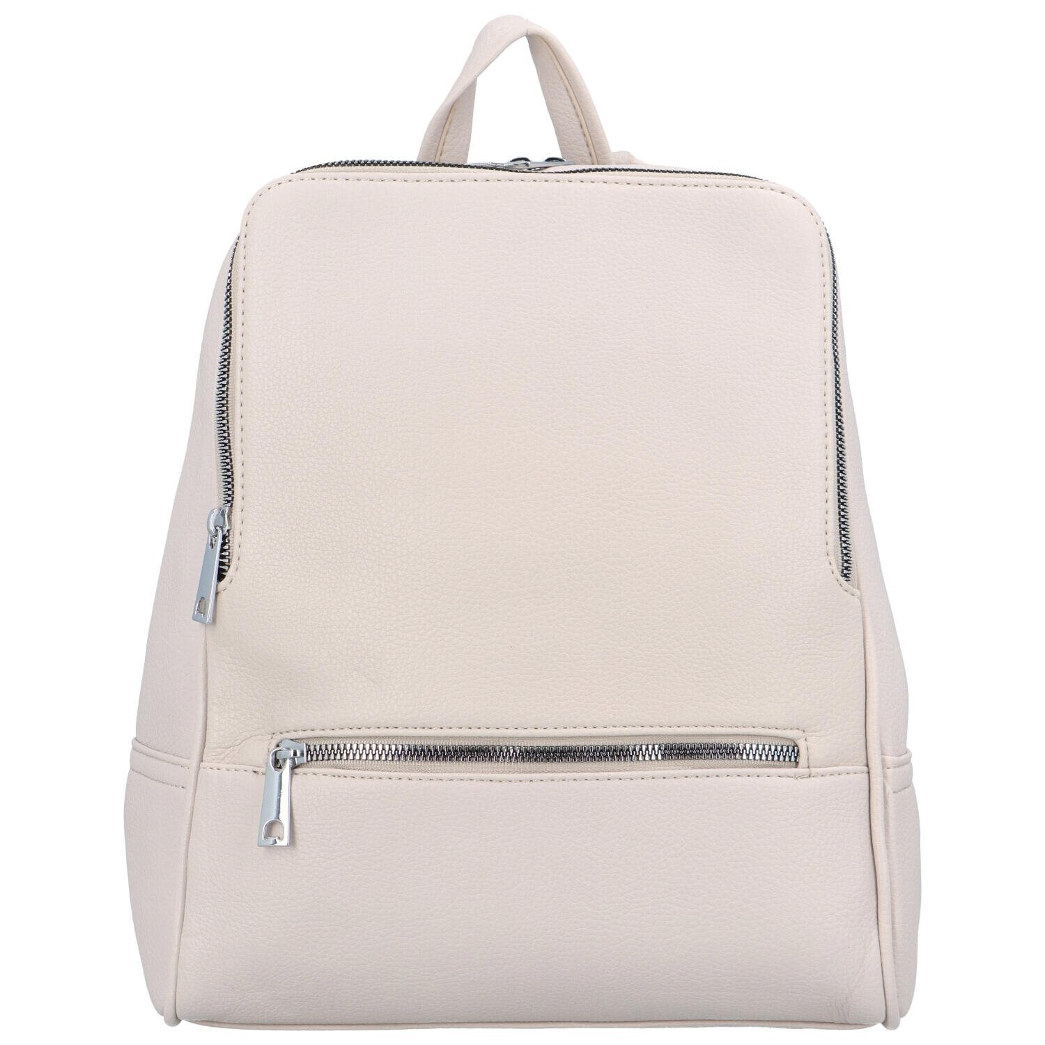 Univerzální dámský koženkový batoh Gia, světle béžová