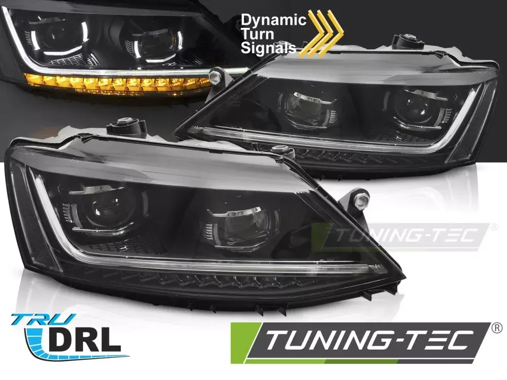 LED SVĚTLOMETY SEQ DRL pro VW JETTA VI 11-18