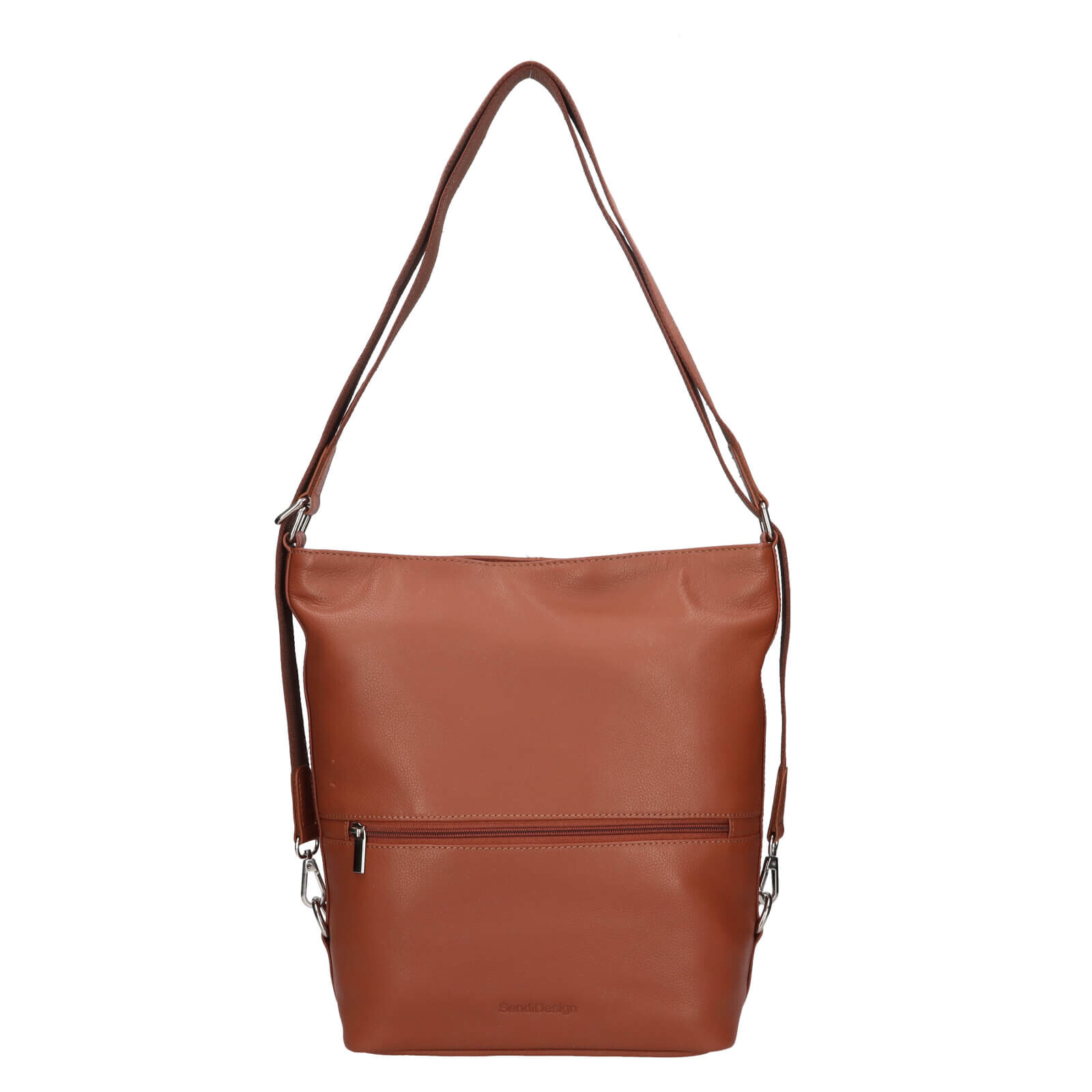 Dámská kožená kabelka/batoh SendiDesign Milagros – koňak