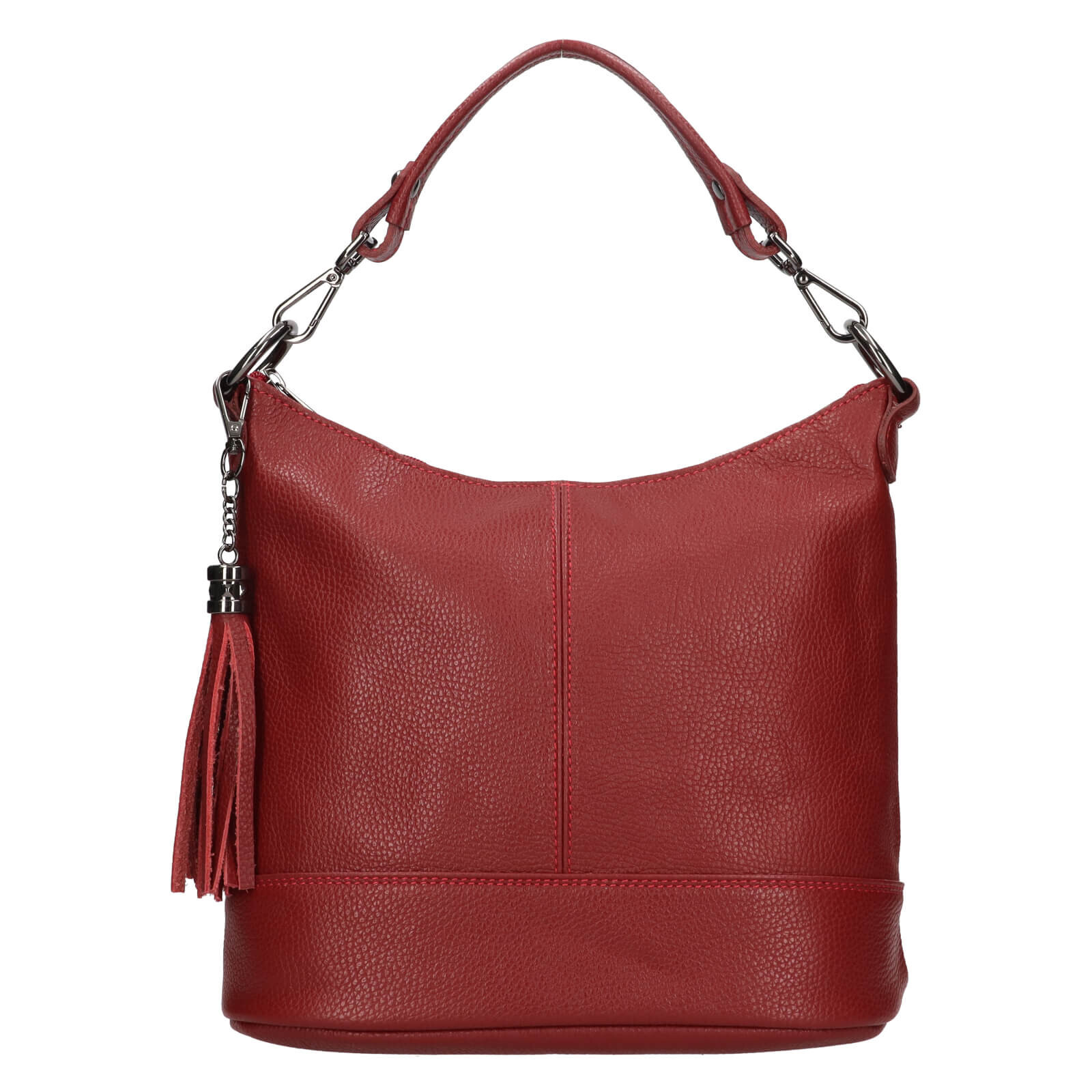 Dámská kožená kabelka Italia Solla - tmavě červená