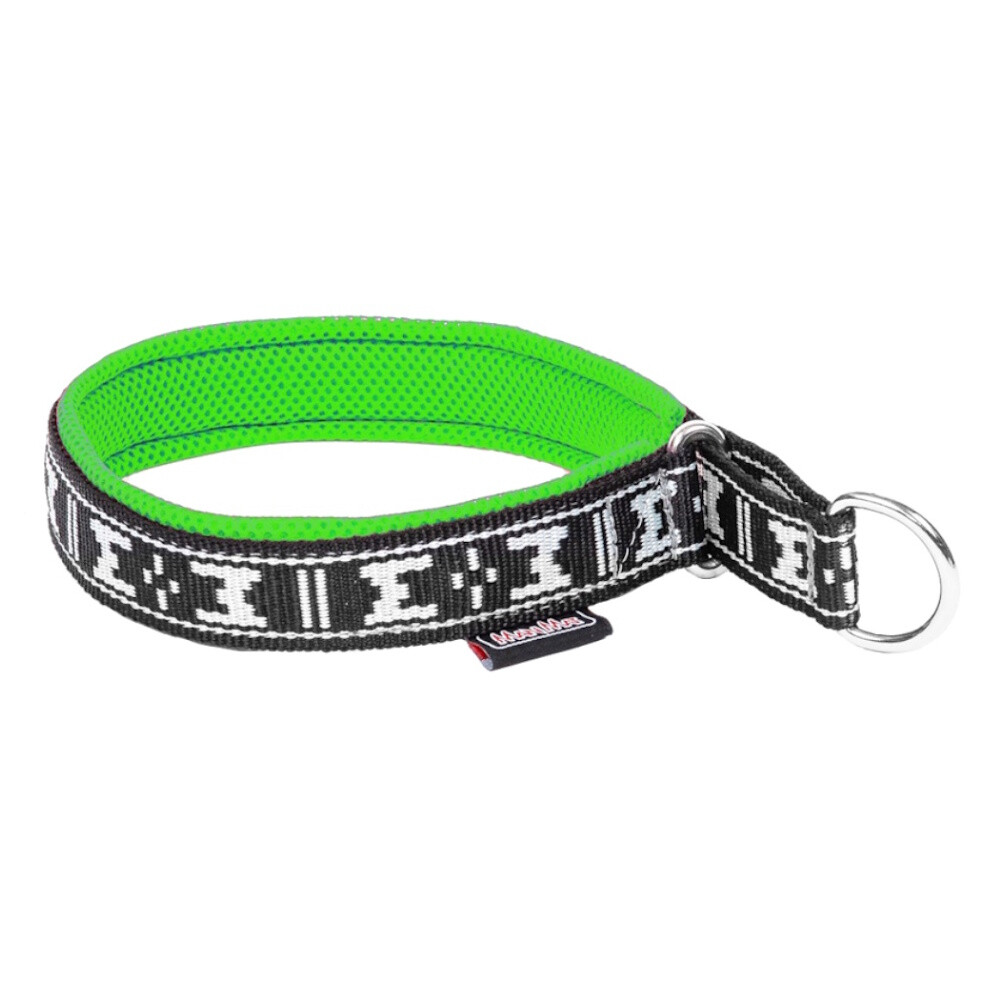 MANMAT Polstrovaný obojek pro psy zelená-stříbrná 1 ks, Velikost: EXL