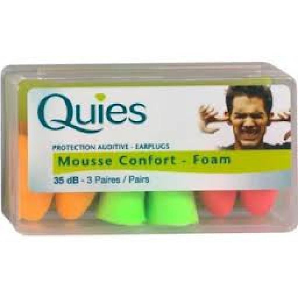 QUIES Pěnové chrániče sluchu 3 páry