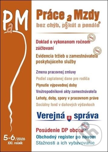 PaM č. 5-6 / 2026 - Stravovanie u zamestnávateľa a stravovanie podnikateľa - kolektív autorov