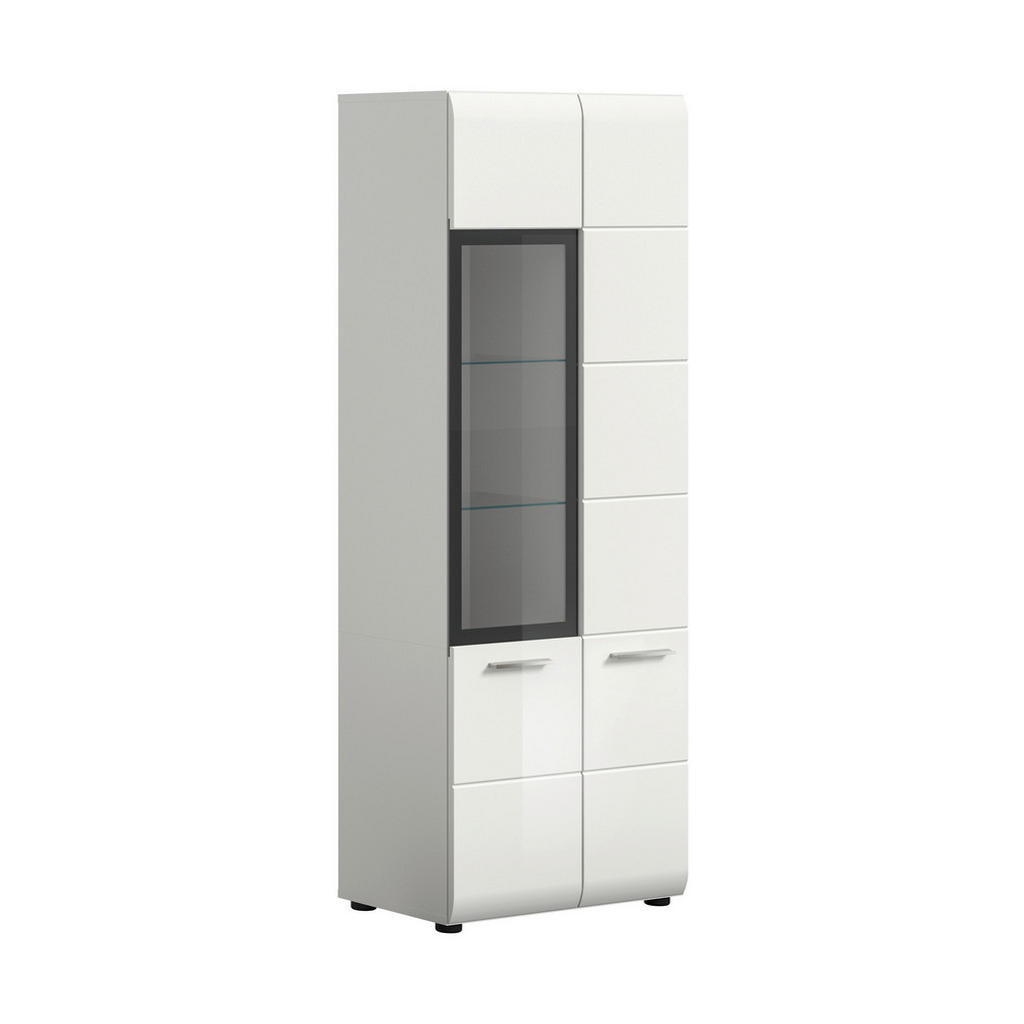 Livetastic VITRÍNA, bílá, vysoce lesklá bílá, 60/160/34 cm