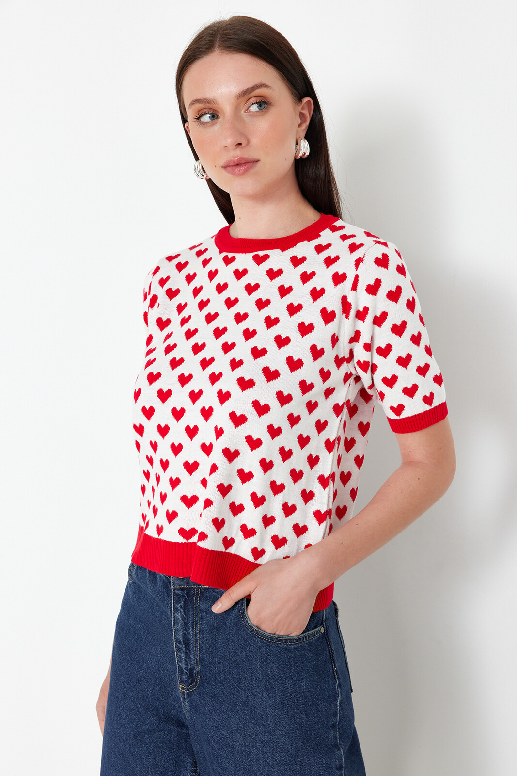 Dámské tričko Trendyol TWOSS21KZ0008/Kırmızı