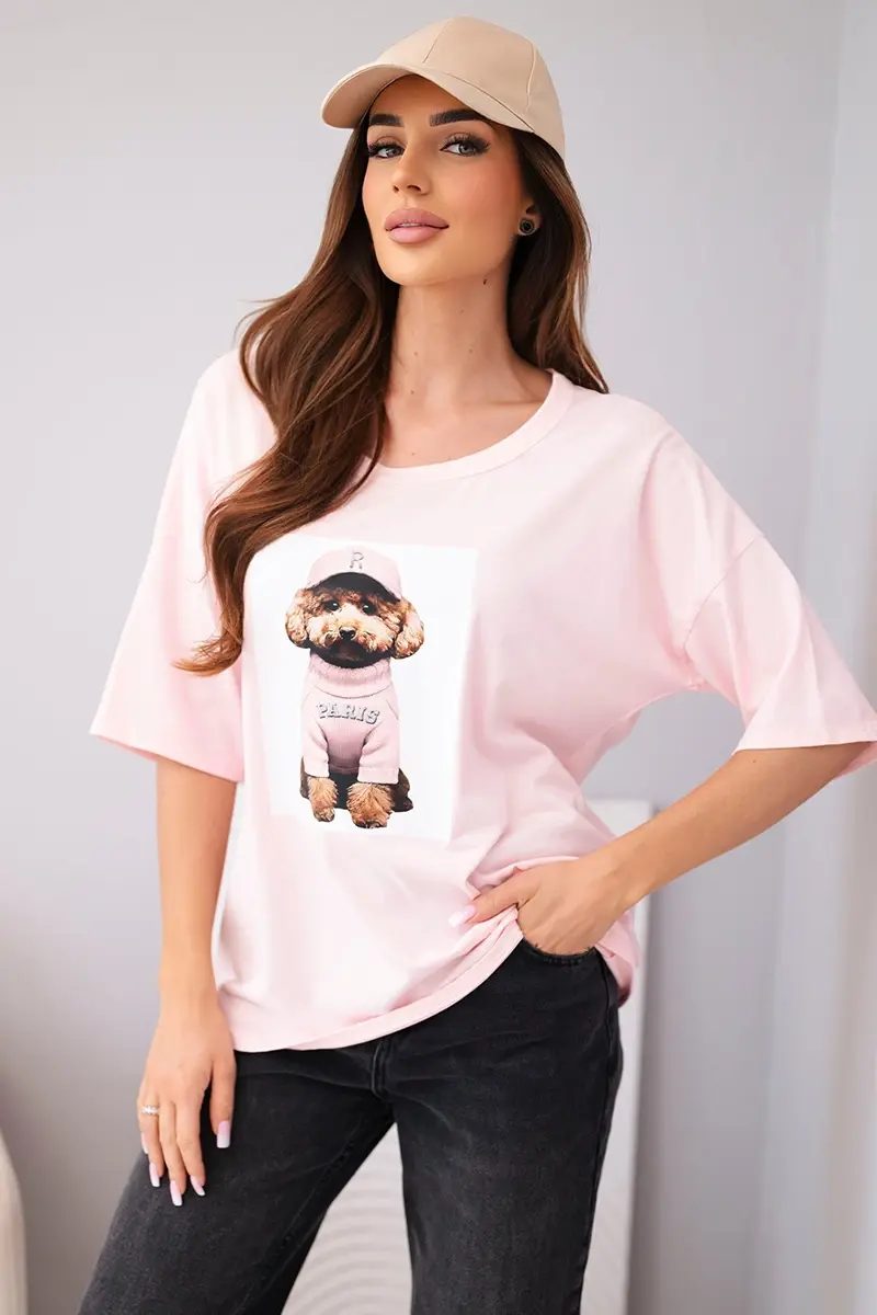 Kesi Włoski oversize bavlněné tričko s potiskem