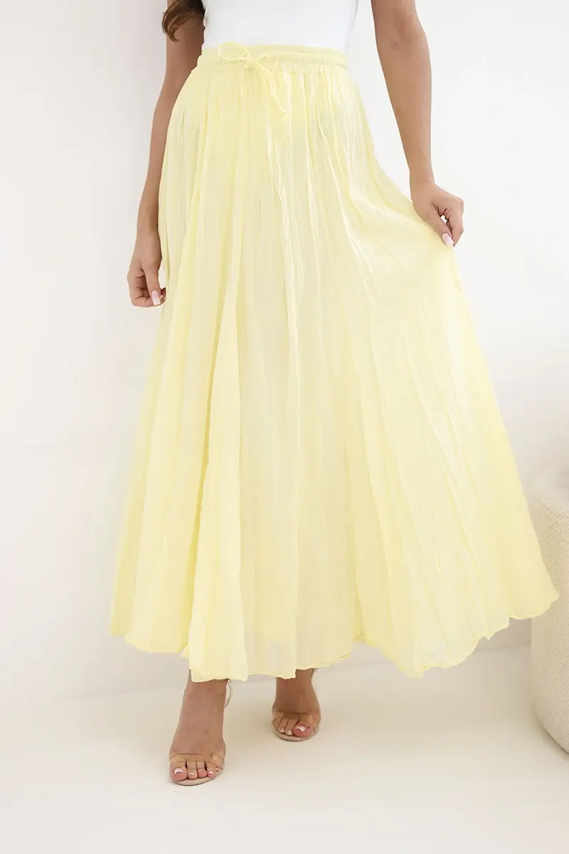 Dámská maxi sukně Kesi s elastickým pasem žlutá