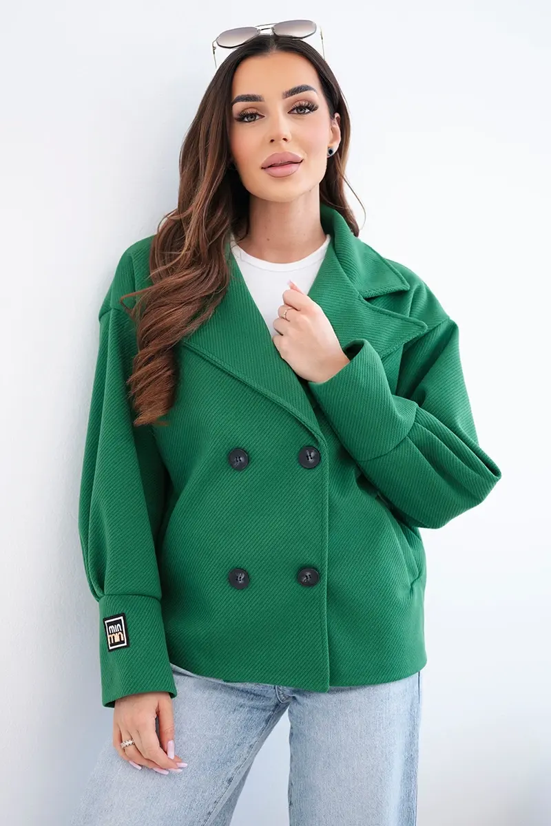 Kesi Włoski dámská krátká dvouřadá bunda s límcem