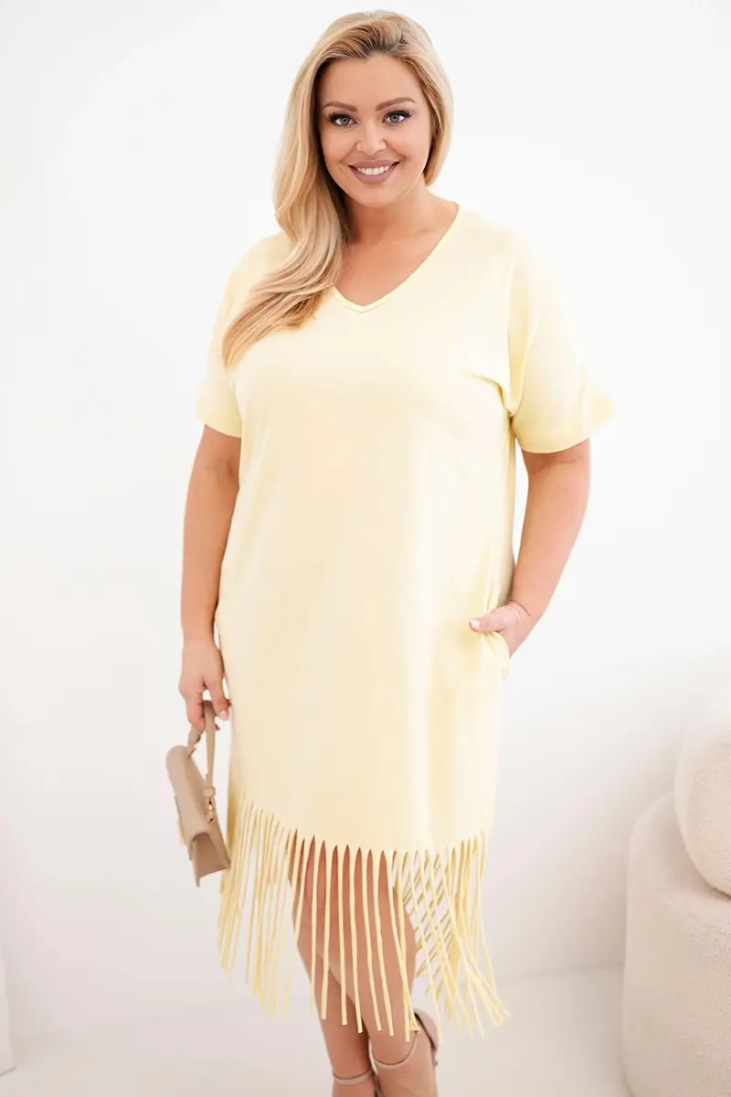 Kesi Włoski dámské bavlněné šaty s V-výstřihem