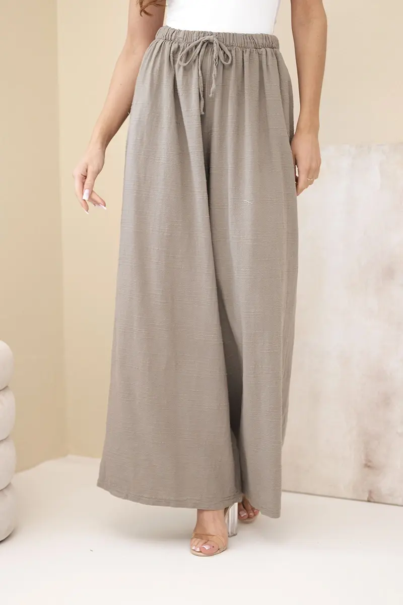 Dámské široké kalhoty s pružným pasem
