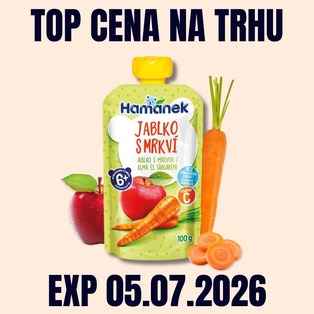 HAMÁNEK KV kapsička Jablko s mrkví 100 g EXP 05.07.2026