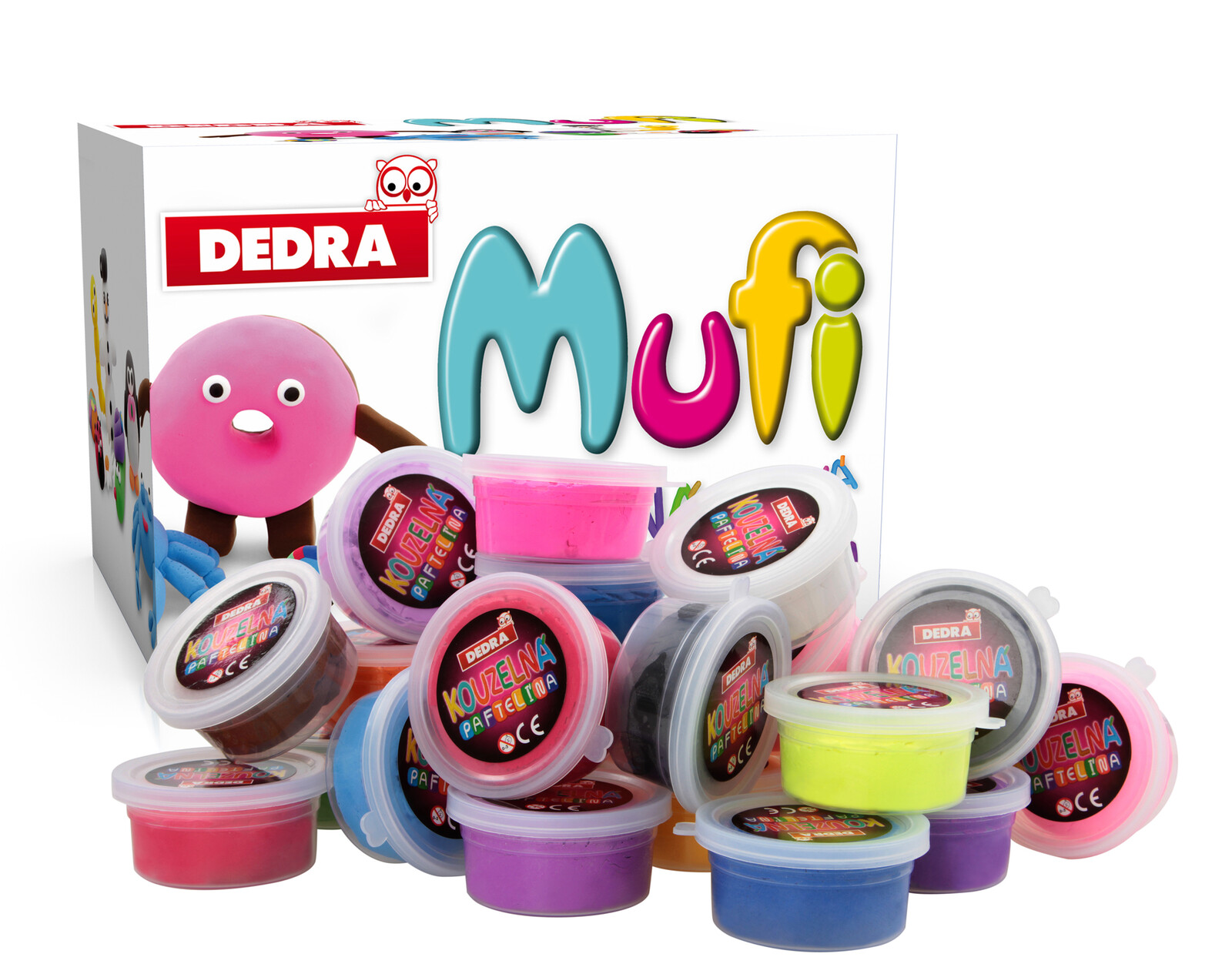 MUFI PLASTELÍNA | kouzelná pěnová hmota | 24 barev | na vzduchu trvale ztuhne