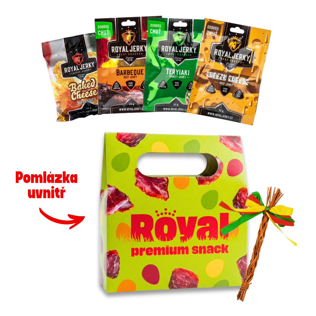 Royal Jerky Velikonoční pomlázka VARIANTA: 3x jerky, 1x sýr