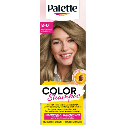Palette Color Shampoo barva na vlasy 8-0 Středně plavá, 50 ml