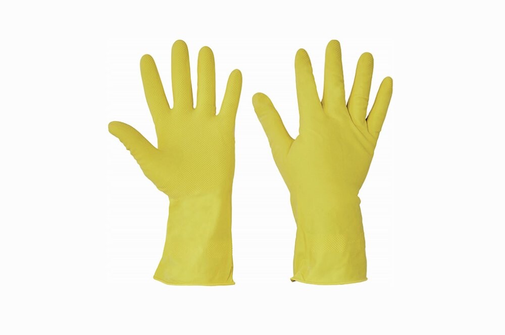 Gumové rukavice Latexové žluté, 1 pár Velikost: M