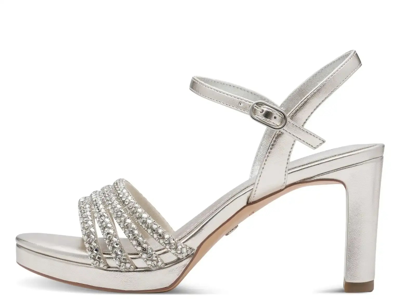 Tamaris 1-28390-46-957 Dámské sandály na podpatku stříbrné 36