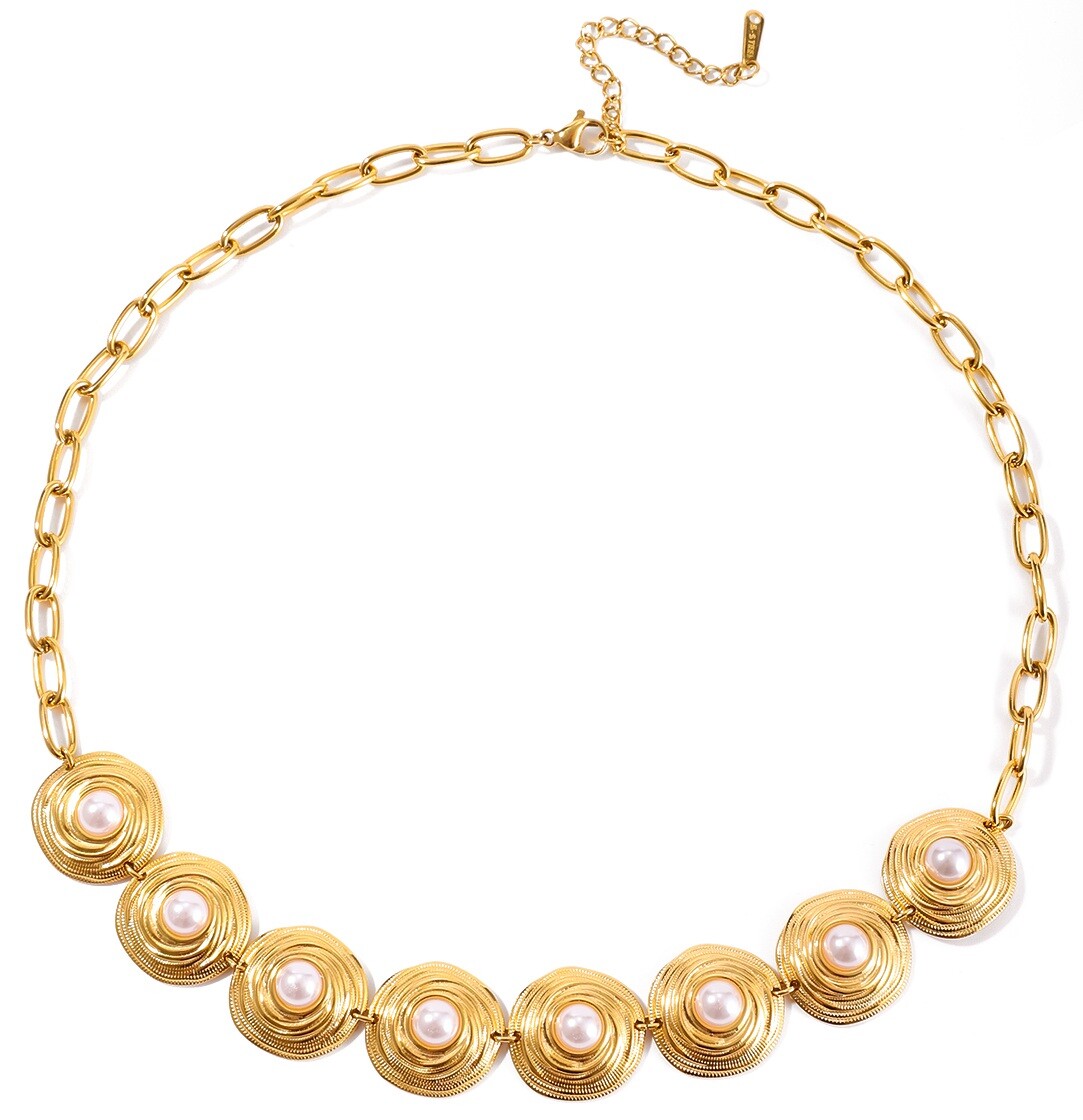 ELENYS Aurora Pearl – pozlacený náhrdelník 18K žluté zlato Délka: 42+5 cm / max. 47