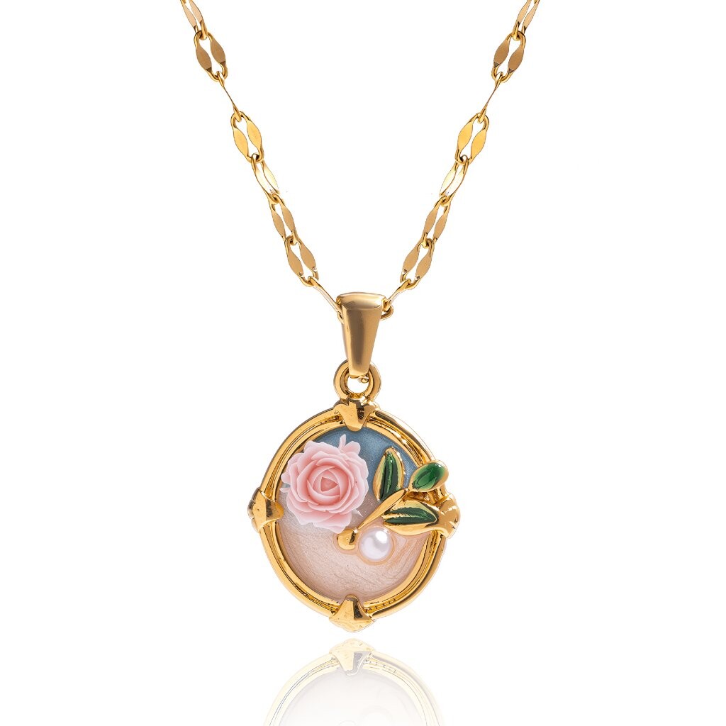 ELENYS Nostalgia Rosé – pozlacený náhrdelník 18K žluté zlato Délka: 42+5 cm / max. 47