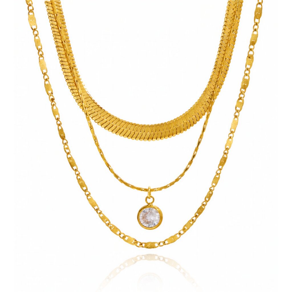 ELENYS Aurielle Layers – pozlacený náhrdelník 18K žluté zlato Délka: 40-48 cm + 5 cm / max. 53 cm