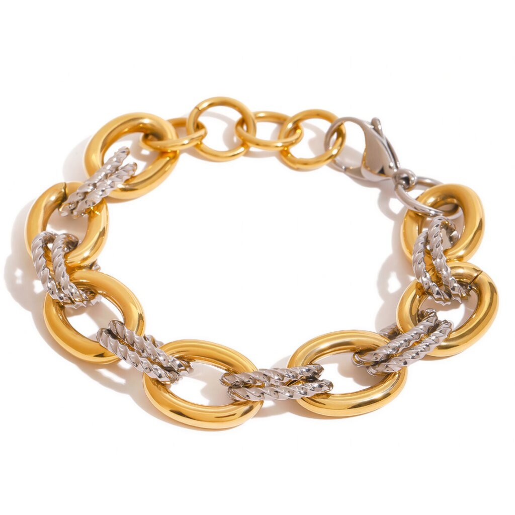 ELENYS Dual Essence – pozlacený náramek 18K žluté zlato Délka náramku: 18+5 cm / max. 23 cm