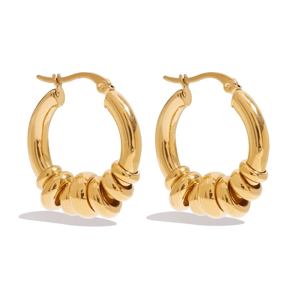 ELENYS Essence Hoops Gold – pozlacené náušnice 18K žluté zlato