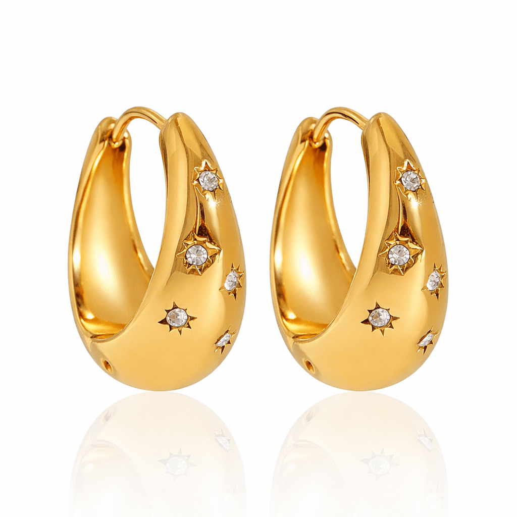 ELENYS Stella – pozlacené náušnice 18K žluté zlato