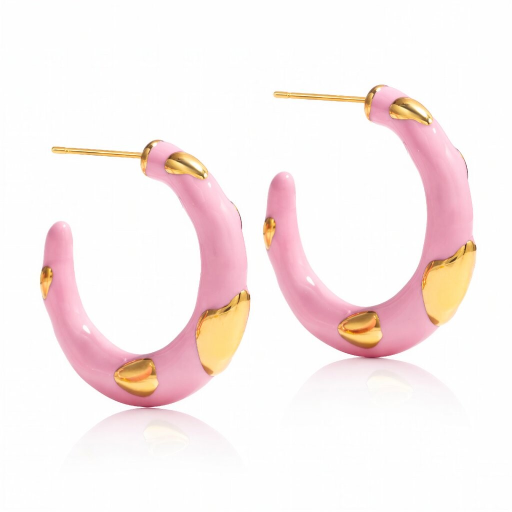 ELENYS Blush – pozlacené náušnice 18K žluté zlato