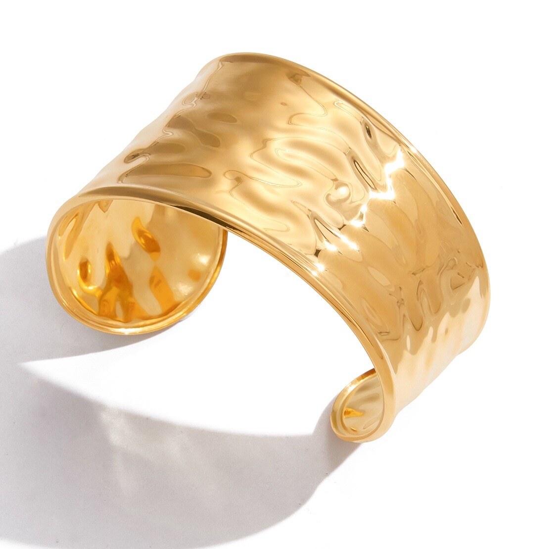 ELENYS Monolith Smooth – pozlacený náramek 18K žluté zlato Délka náramku: Průměr 6 cm / Pro zápěstí 15,5-17,5 cm