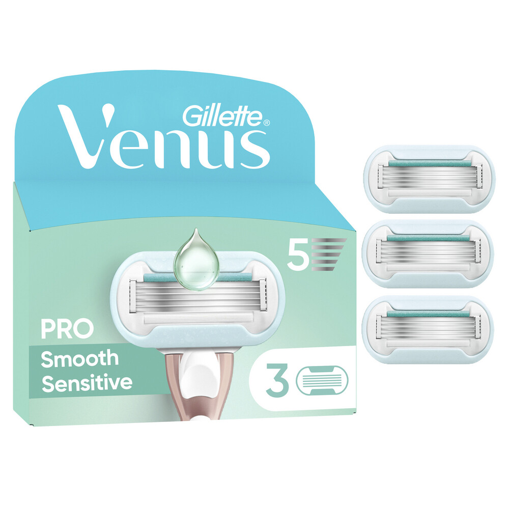 GILLETTE VENUS Dámské holicí hlavice pro citlivou pokožku, Venus Pro Smooth Sensitive 3 ks