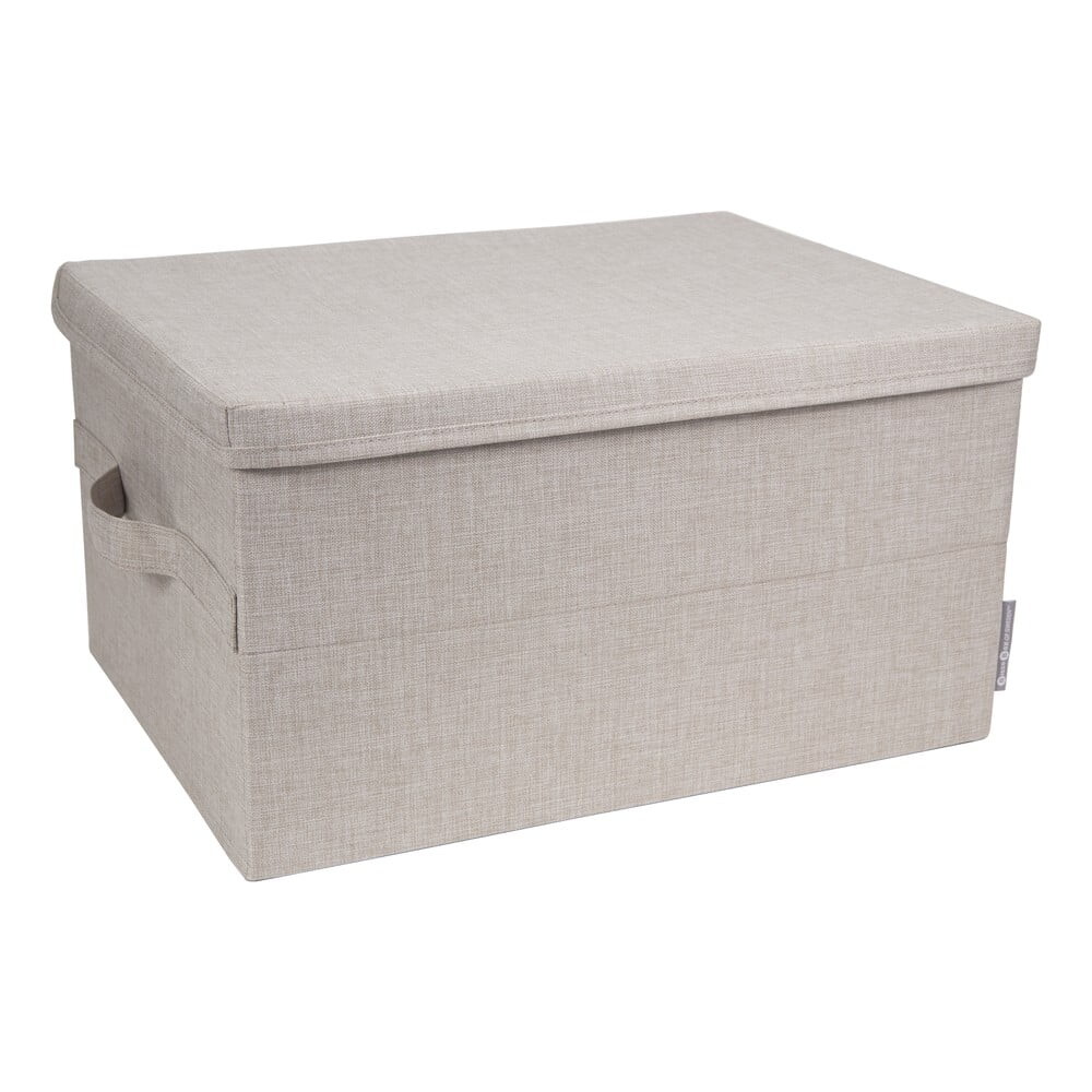 Béžový látkový úložný box s víkem 45x34x25 cm Soft Storage – Bigso